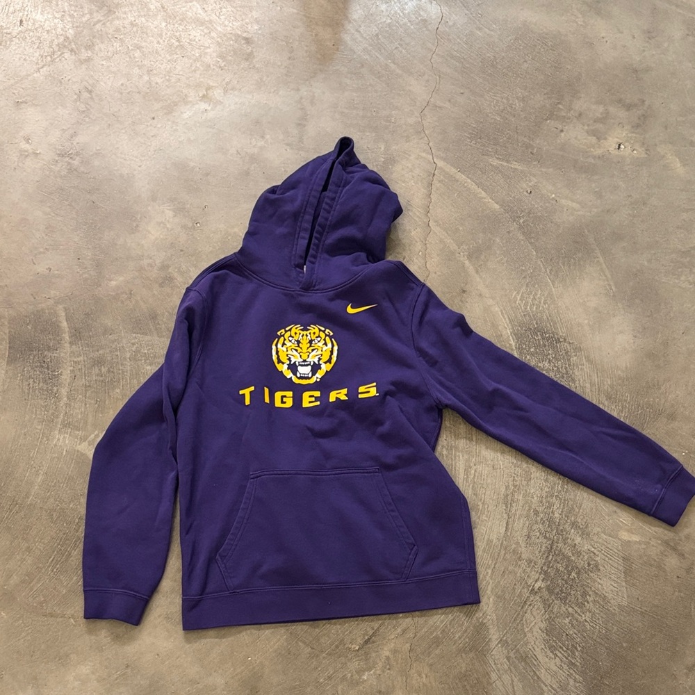 Nike Purple Kids Hoodie with Tiger Logo